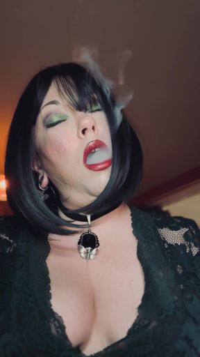 Your Dirty Mistress Tina Snua Sparks Up A Cigarette With Match Light Up - Lots Of Drifts &amp; Snap Inhales   Clip 1