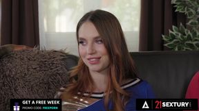 21 SEXTURY - Leya Desantis Cheerleader DP Party With Two Hard Cocks