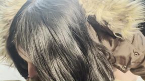 Milfycalla- a Lot of Cum on Brown Fur Hooded Puffer Jacket 172