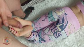 (Shorts) MILF next door wanted big cock between her feet for a Christmas gift!