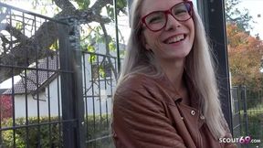 Vivi Vallentine's Casting Encounter: Fit Blonde in Glasses Gets Picked Up for Hardcore Fun