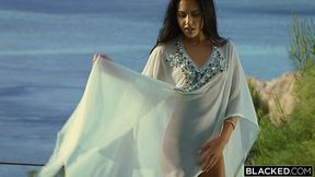 Juicy Brunette Apolonia Rides Massive Black Cock Hard By The Pool