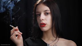 Slim Chick Is Smoking Two Reds