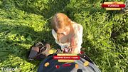 "Are you jerking off to ME?!" A real stranger in the park caught me jerking off and helped me