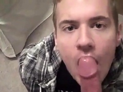 Sexy Blond Swallows HUGE Load of Cum