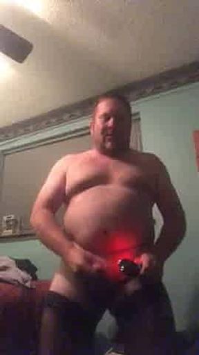 Brandon using a stun gun to build up bdsm levels