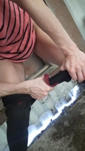 Fast Piss Stop along side of old tin Building