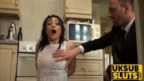 UKSubSluts com - Slut enjoys ass&#x1F351; slapping and head dunking in water