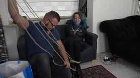 Luna Grey - down jacket bondage HD