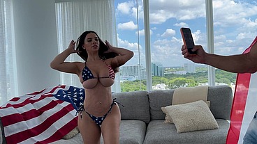 Getting my balls drained on 4th of July by a big tit MILF