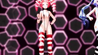 【MMD】Miku  Teto - Kiss Me I love you【R-18】