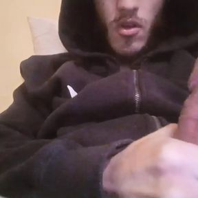 Hot Latin Student Dripping Hot Cum from Stroking his Cock