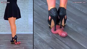 Smushing Your Cock & Balls Under My Monster Stiletto Boots - 187 Split Cam - Goddess Amber - Trample Trampling CBT Ballbusting Crush Crushing Heels