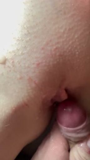 Cum shot over tight virgin pussy
