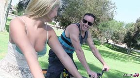 blonde girl with big natural saggy tits and ass pickup for hard fuck and get intense squirt orgasm