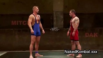 Nude gays wrestle and asshole fuck on mats