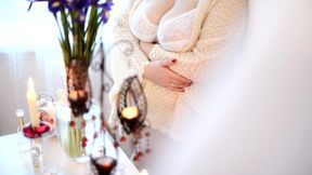 Curvy Ukrainian MILF Katrin Porto gives sensual massage with big natural boobs