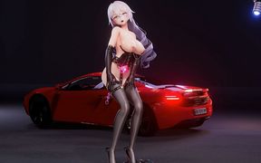 [mmd] Broken Iron Big Duck Duck-queencard Dress Black Silk Elegant Succubus Pattern