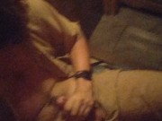 Jerking off and secretly Cumming at the Public Sauna Spa