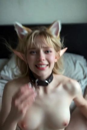 Amateur blonde teen AI-generated rough bouncing titty sex slave