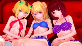 POV Creampie with Teens Ruby, Kana, and Mem-Cho