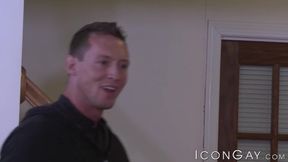 Very cute Troy Accola bends down to get pierced in the ass by Pierce Hartman