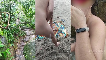BELLA CASADA DANDO A BUCETINHA E O CUZINHO PRA UM GUIA NA PRAIA EM UM DIA CHUVOSO