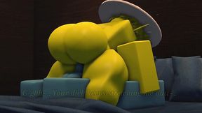 Femboy Poolside Roblox Anal with Huge Cock and Creampie Finish