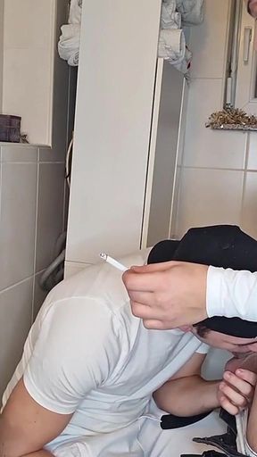 Gay Fun in the Bathroom: Part 1 - Cum in My Boy's Mouth