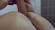 Horny hunk fucking own ass with dildo and then swallows own cumload