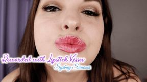 Rewarded with Lipstick Kisses - A lipstick fetish scene featuring: pink lipstick, glossy lips, sensual domination, masturbation encouragement, and female domination - 720 MP4