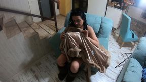 romantic fucking and cum play on a fur-coat linner 268