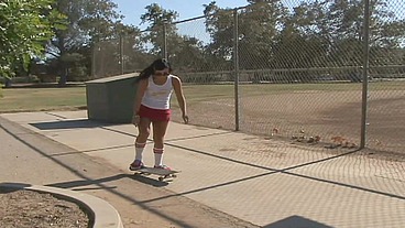 PillowGirls - Girl at park on skateboard seduced and fucked at home