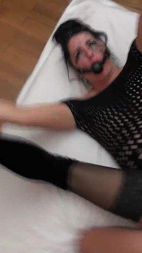 Tied Three Hole MILF Delivered Defenseless and All Holes Fucked