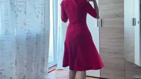 Stepmom seductively asks stepson for lingerie help.