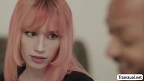 Shemale babe barebacked by black stepbrother