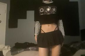 CD stripteases and jerks cock