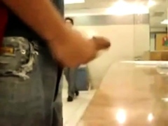 Bigcockflasher - Caught wanking in public restroom