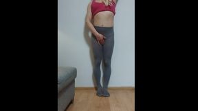 Teen gets horny after school so she uses her dildo with maximum vibration on her pussy and squirts in her tights