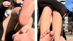 Young Japanese Beauty Laughs Hysterically as Her Super Sensitive Size 8. 5 Soles Get Tickled; 4 minutes 51 seconds