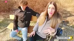 Park Sexdrive - Hot Blonde Teen 18+ Fucked Outdoors By Hunk With Big Dick