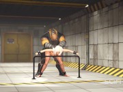 Sci-fi BDSM in the bunker with a sexy young cuffed blonde with many boobs