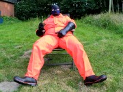 waterproof after-work wank out in the garden