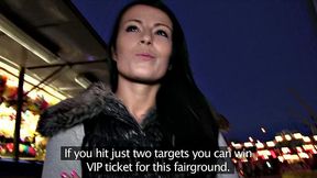 Dark Haired Beauty Fails At Game, Gets A Mouth Full Of Cock