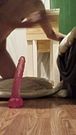 Gay man ride dildo