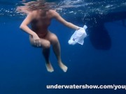 Nude swimming in the sea