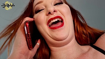 Hot RedHead CuckWife Bull Fucked on the Phone