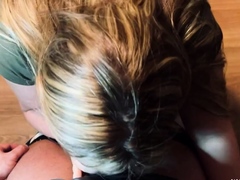 Blonde BBW Amateur Takes a Mouthful