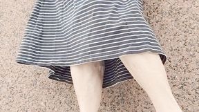 Peek a boo calves in long dress