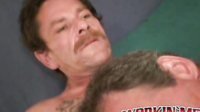 Tatted old homo in sixtynine style blowjob session